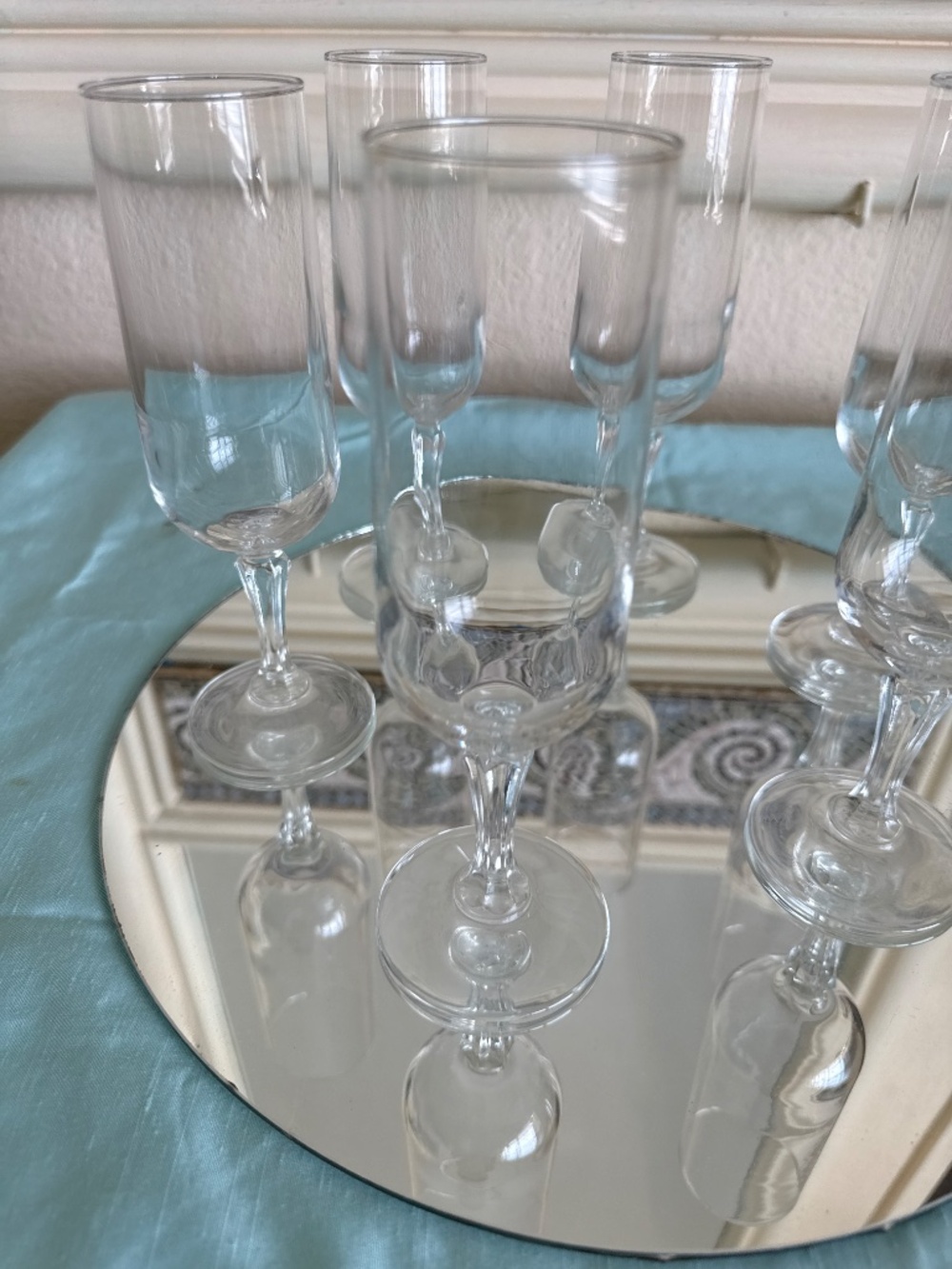 6 Vintage Cristal d Arques /Luminarc France champagne, flutes - Picture 2 of 3